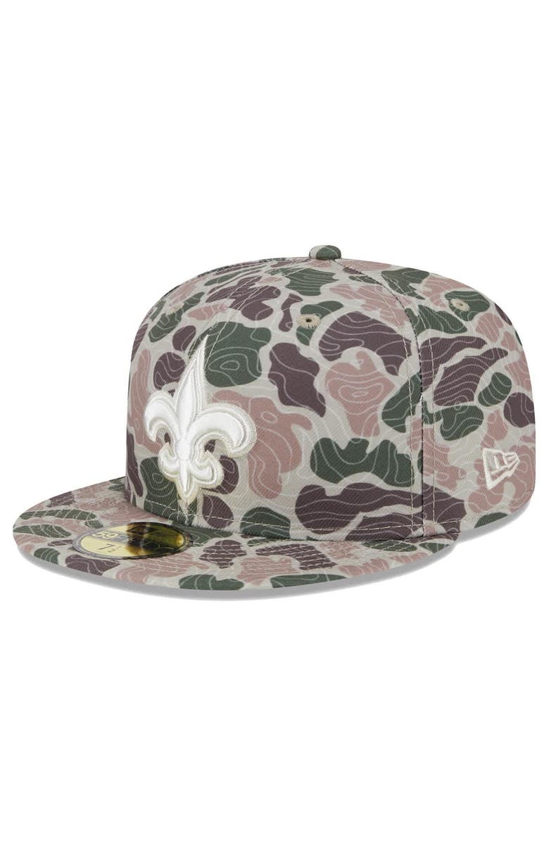 New Era Men's New Era New Orleans Saints Geo Camo 59FIFTY Fitted Hat, Main, color, Camo