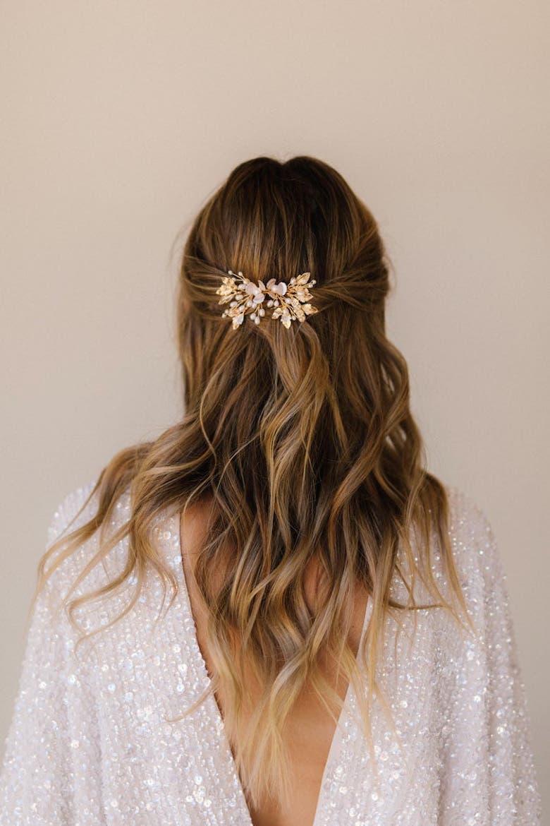 June Bridal Comb, Alternate, color, Gold