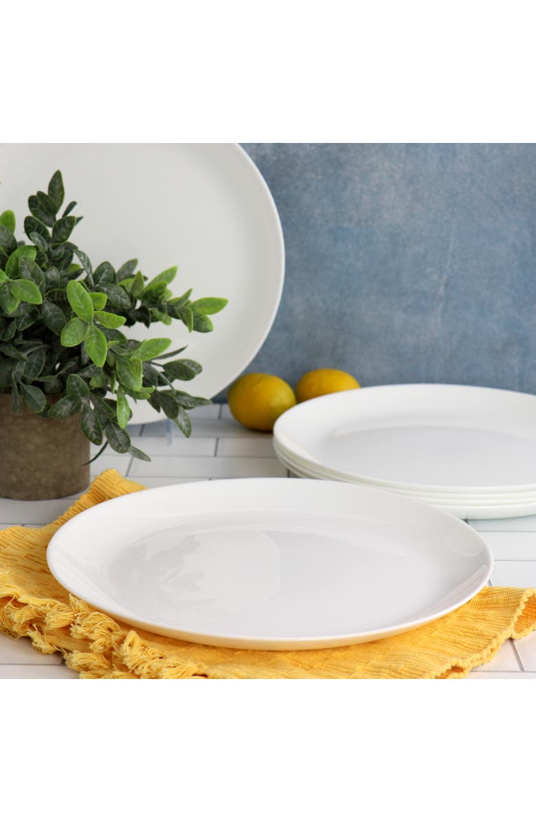 Gibson Ultra Ultra Olstead 8 Piece Break-Resistant Tempe Opal Glass Dinner Plate Set, Alternate, color, 