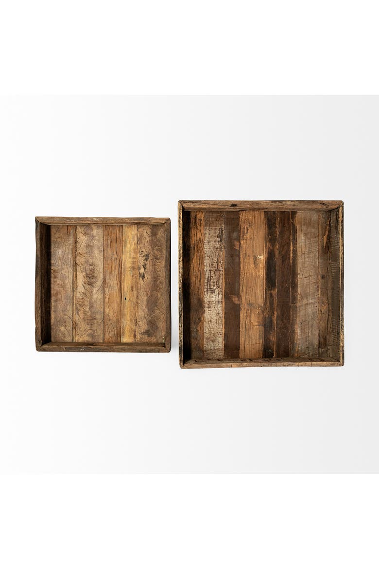 Carson Reclaimed Wood Tray, Alternate, color, Brown