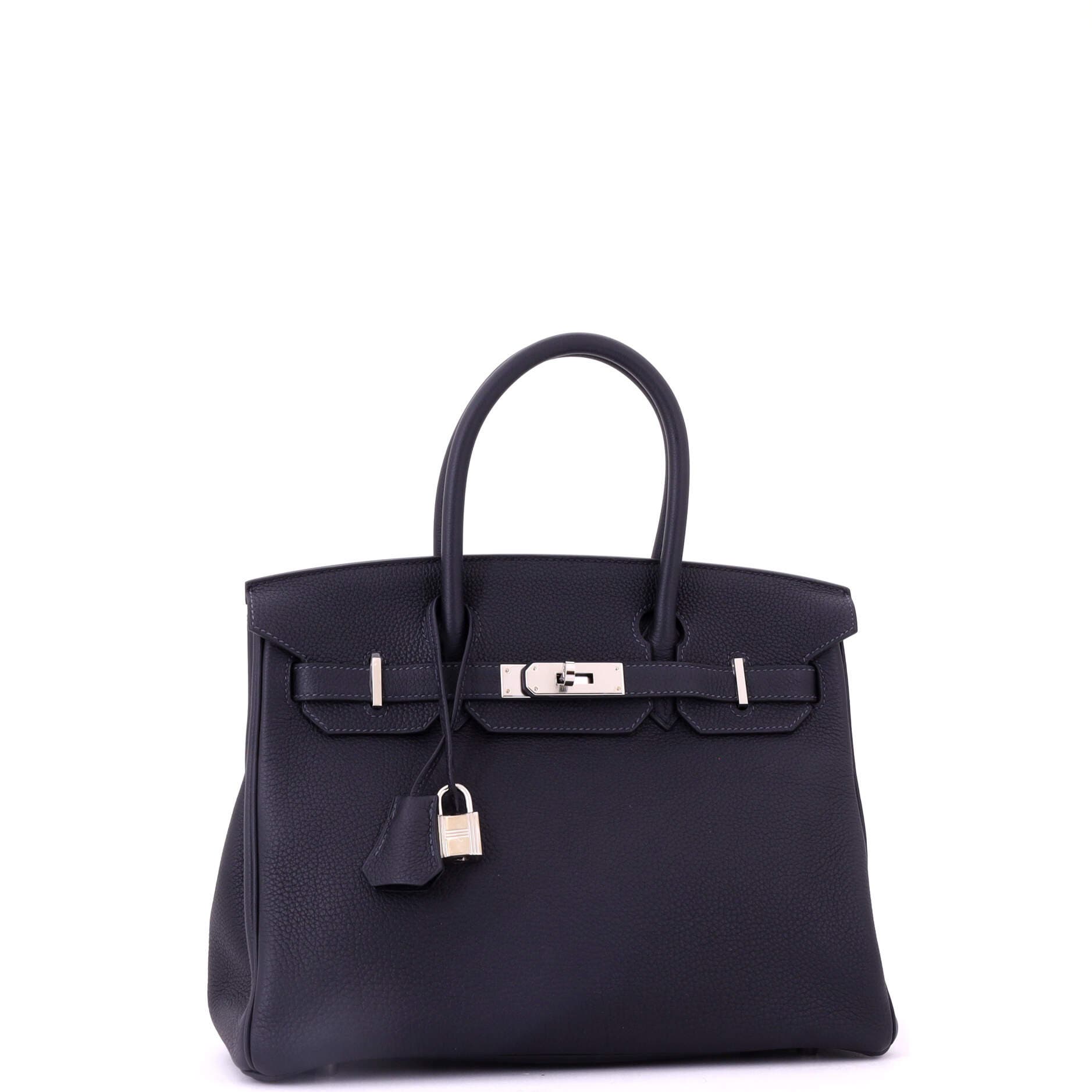 Pre-Owned Hermes Birkin Handbag Blue Togo with Palladium Hardware 30, Alternate, color, Caban