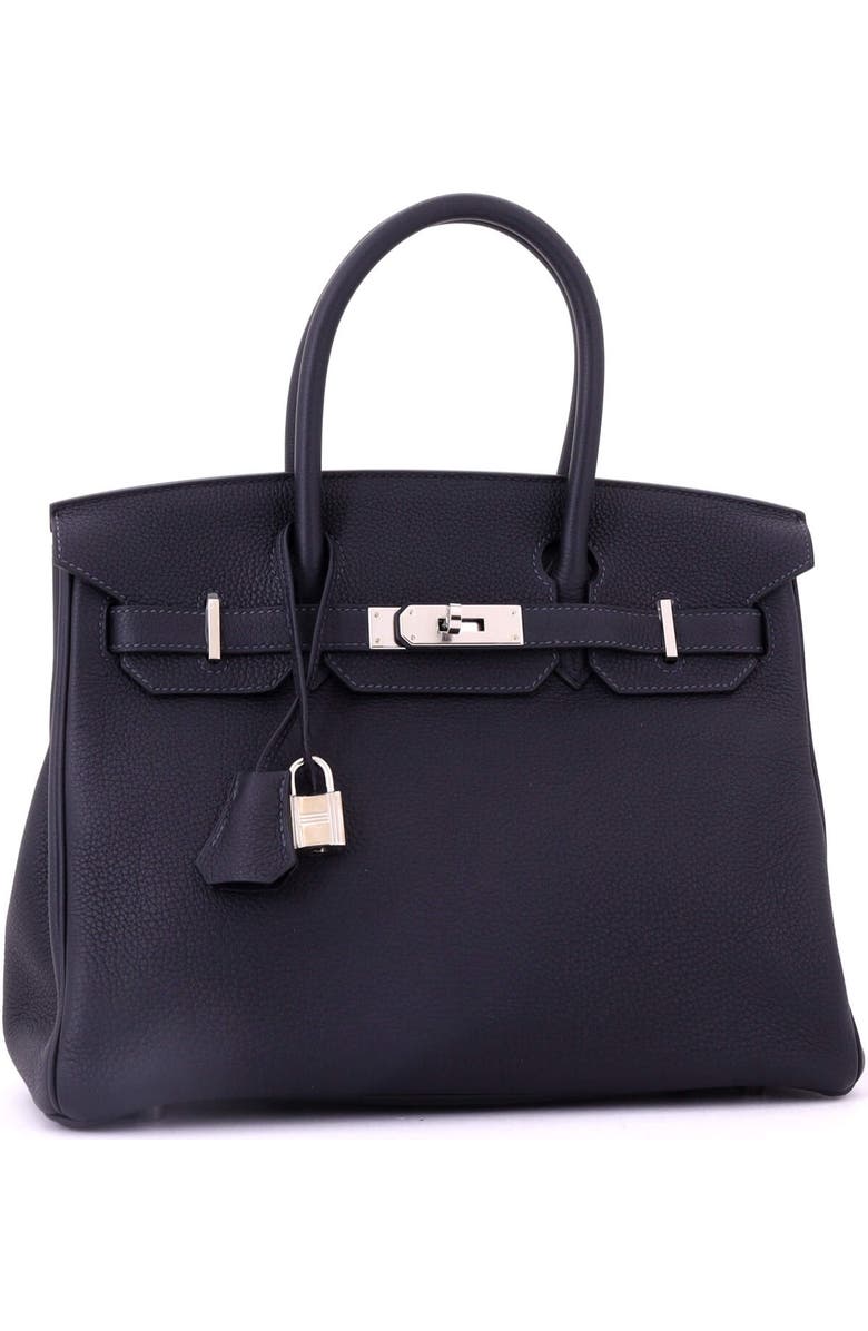 Pre-Owned Hermes Birkin Handbag Blue Togo with Palladium Hardware 30, Alternate, color, Caban