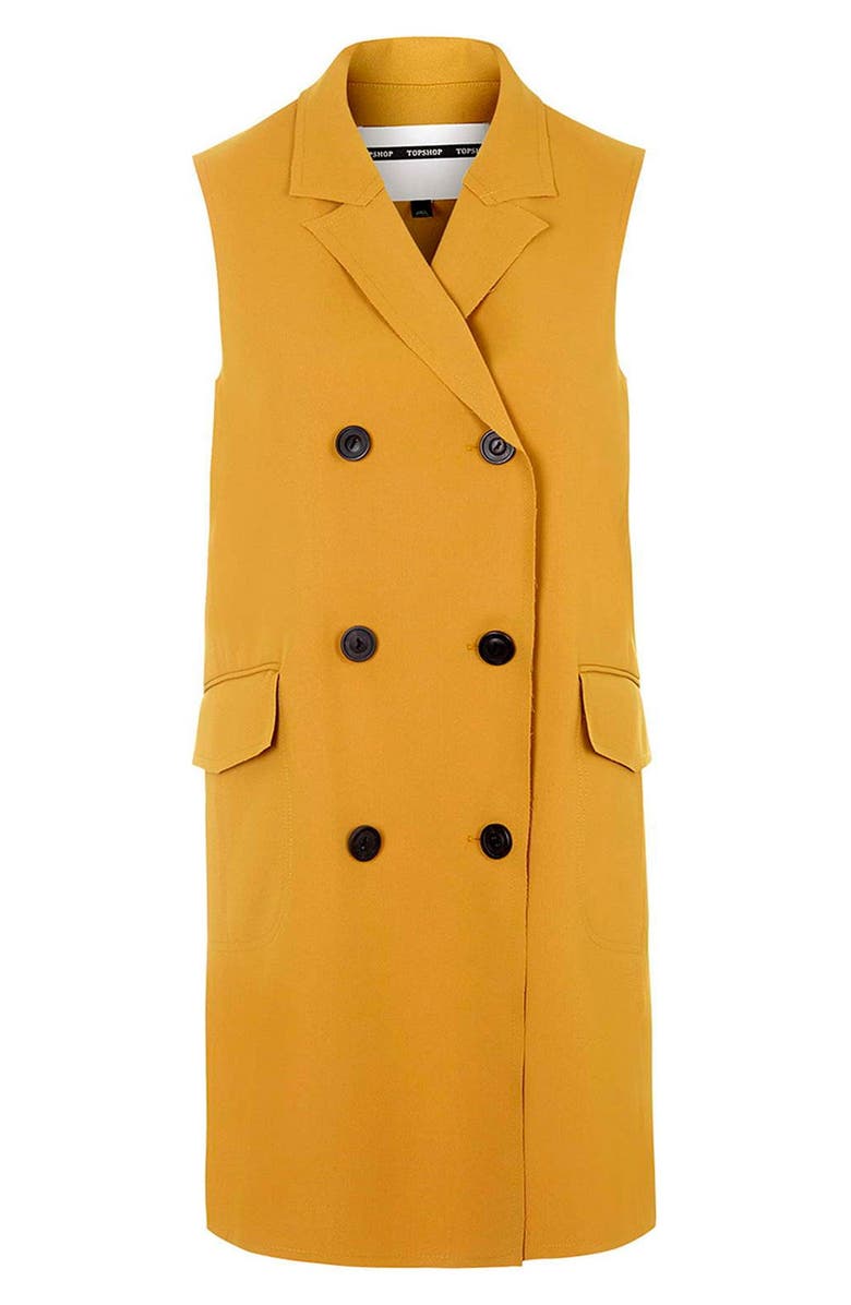 Topshop Sleeveless Double Breasted Jacket, Alternate, color, 