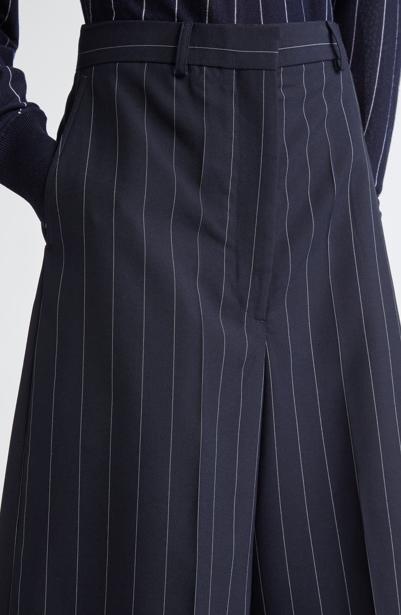 Stella McCartney Pinstripe Wide Leg Culotte Pants, Alternate, color, Ink