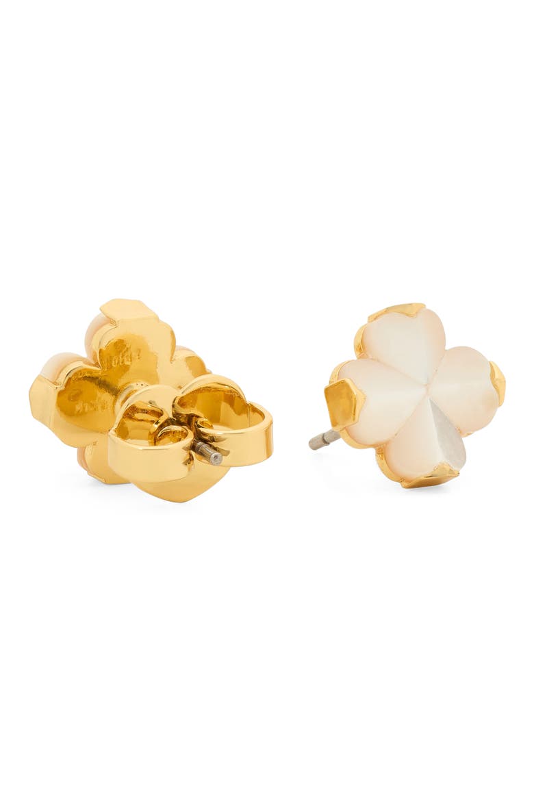 spade mother-of-pearl flower stud earrings, Alternate, color, MOTHER OF PEARL