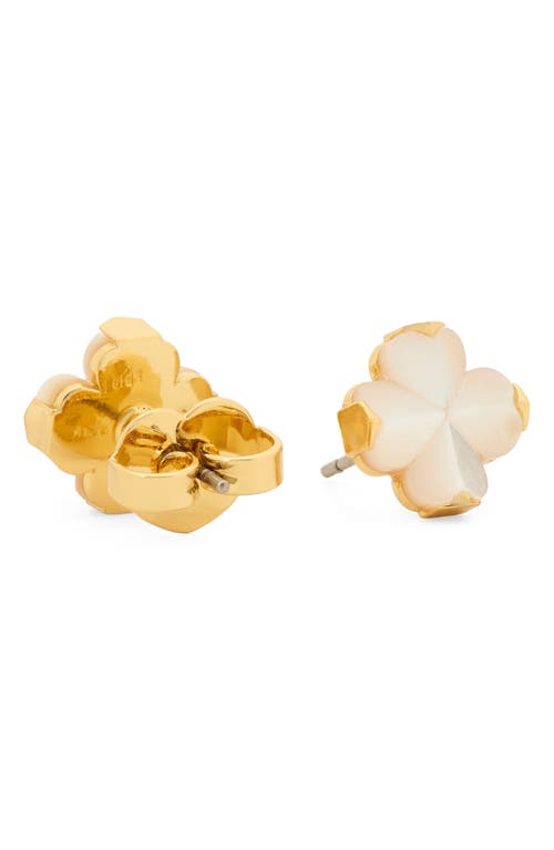 Kate Spade New York Spade Mother-of-pearl Flower Stud Earrings In Silver