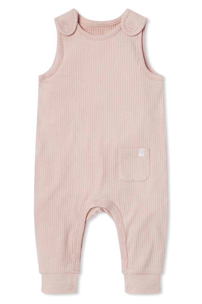 Ribbed Fitted Overall Romper, Main, color, RIBBED BLUSH
