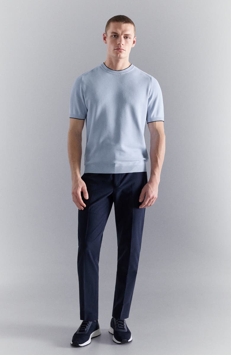 MANGO Short Sleeve Piqué Top, Alternate, color, Sky Blue