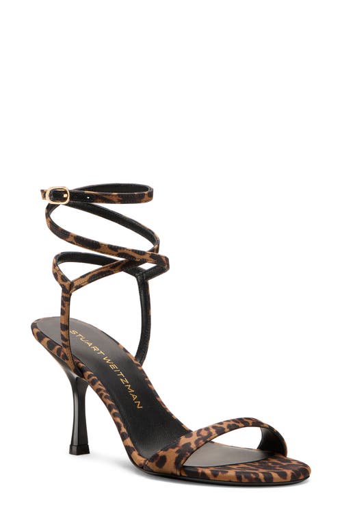 Stuart Weitzman Nudist Wrap 85 Sandal In Animal Print