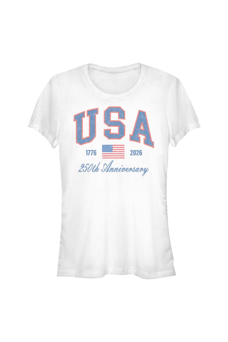 Juniors Lost Gods 250th Anniversary USA T Shirt, Main, color, White