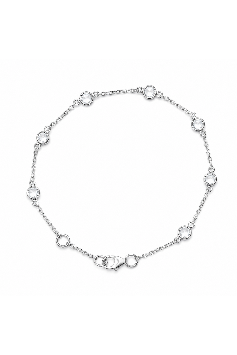April Birthstone Bracelet Crystal, Main, color, Silver