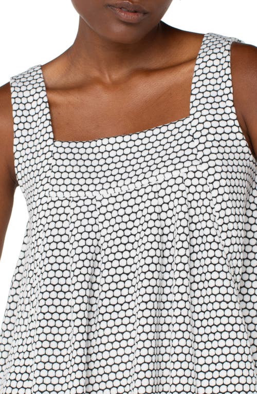 Liverpool Los Angeles Square Neck Sleeveless Jacquard Top In Black/white Geo