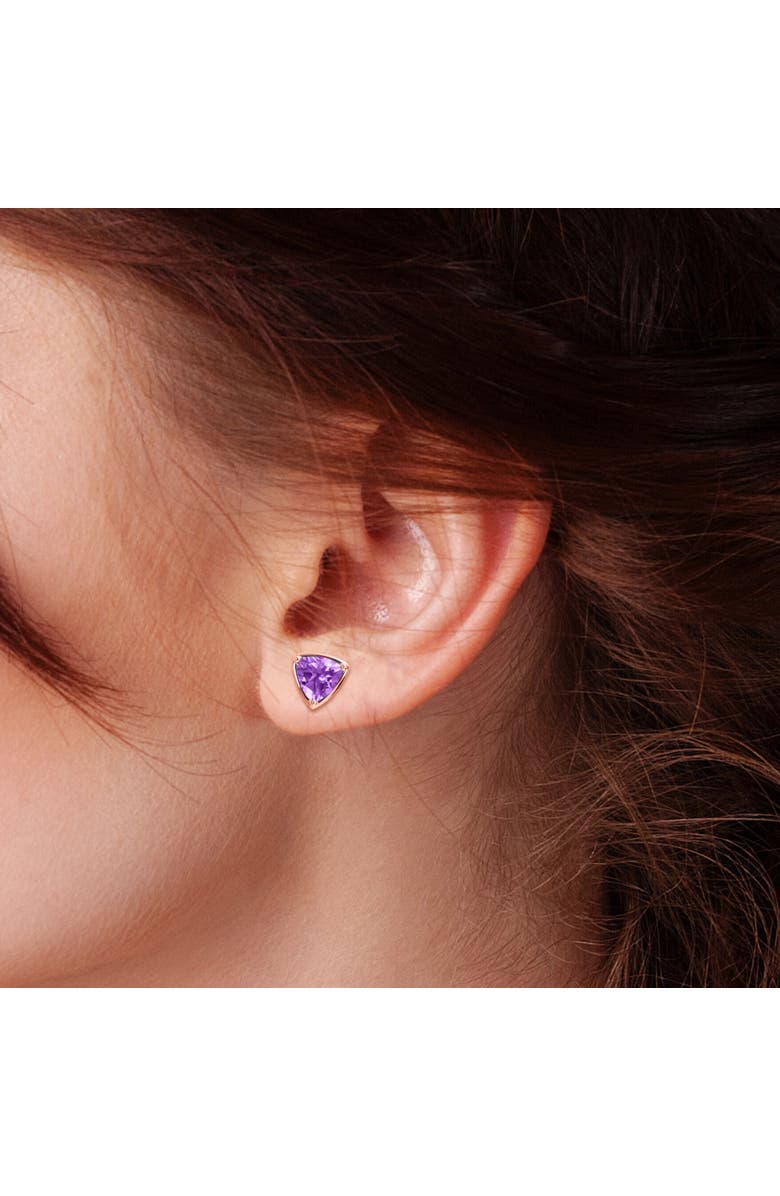 Julianna B. Trilliant Amethyst Stud Earrings 14k, Alternate, color, Amethyst