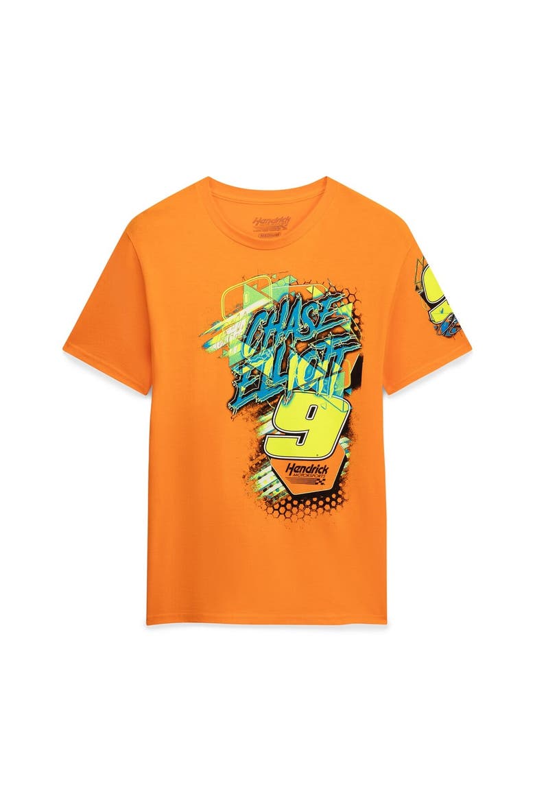 Men's Classic Ink Orange Chase Elliott #9 Neon Xxplosion T-Shirt, Alternate, color, Orange