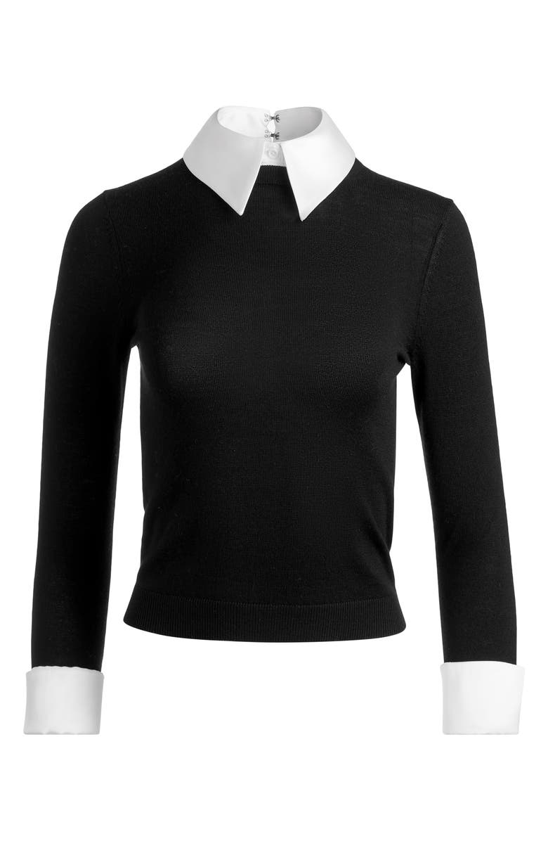 Alice + Olivia Porla Collared Wool Sweater, Alternate, color, 