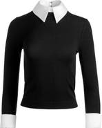 Alice + Olivia Porla Collared Wool Sweater