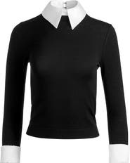Alice + Olivia Porla Collared Wool Sweater