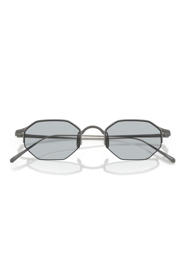 49mm Rectangular Sunglasses, Alternate, color, MATTE GUNMETAL / LIGHT GREY
