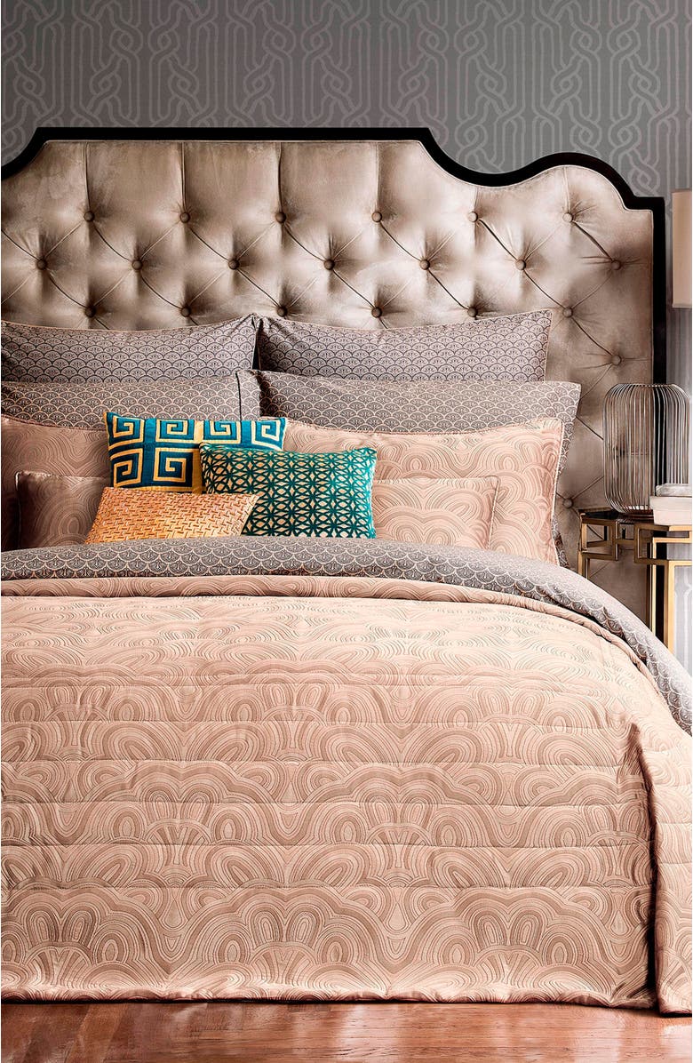 Togas Art Deco Decorative Pillow, Alternate, color, Beige