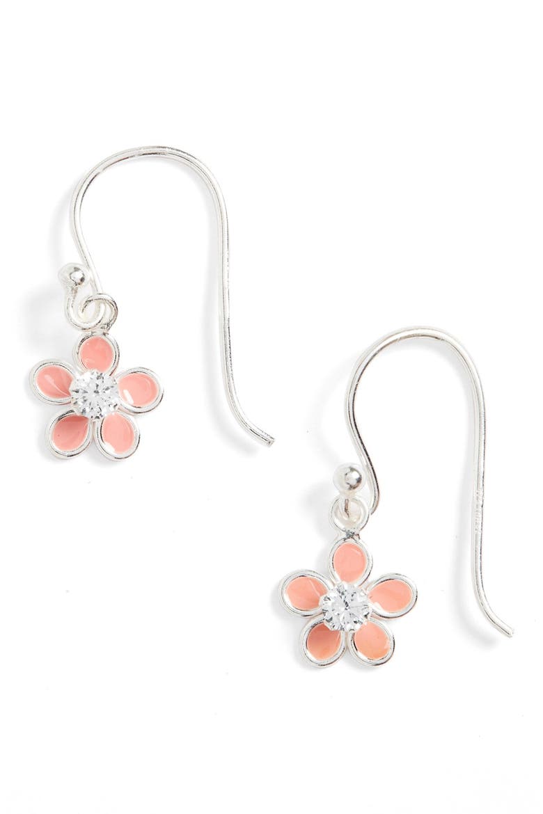 'Flower' Earrings, Main, color, SILVER