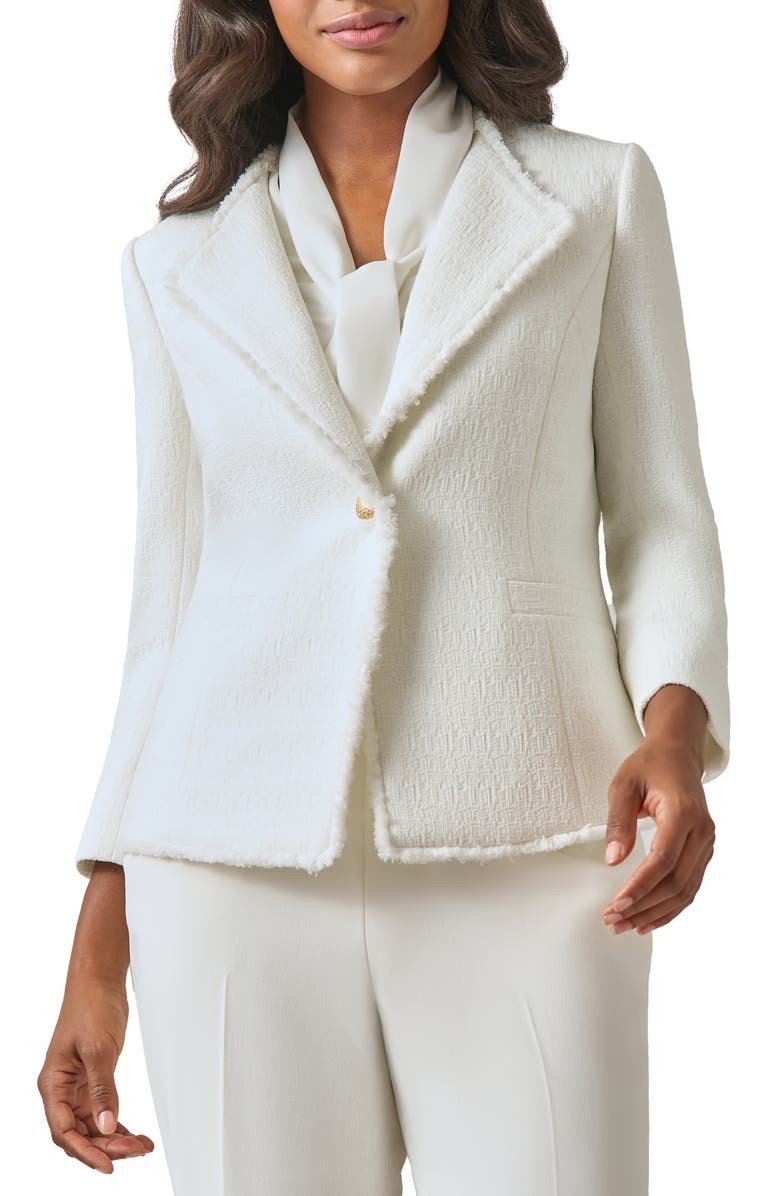 KASPER Textured One-Button Blazer, Main, color,