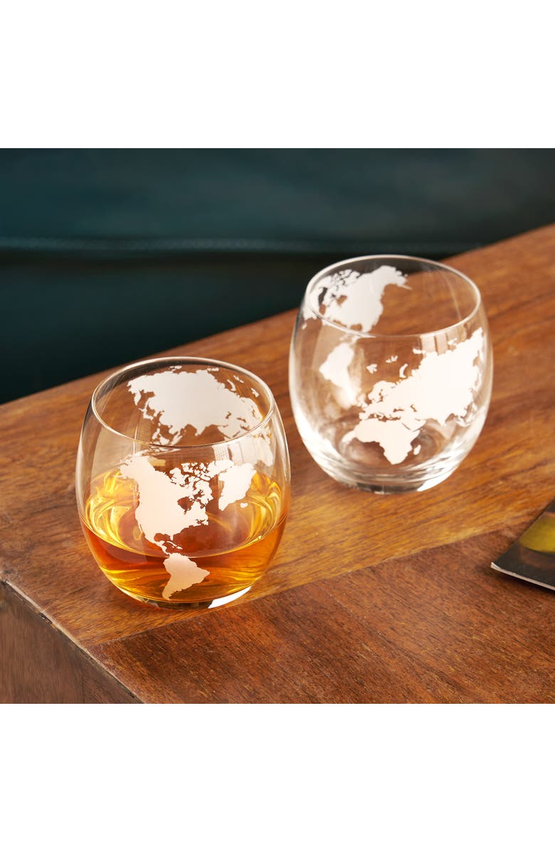 Viski Globe Whiskey Tumblers Set of 2, Alternate, color, Clear
