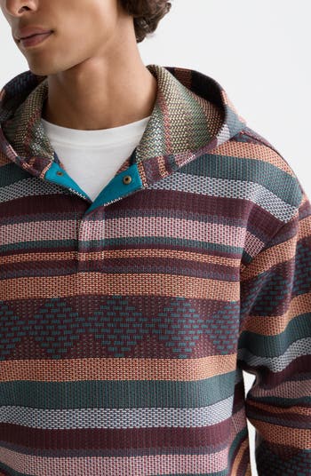 Scotch & Soda Relaxed Fit Stripe Jacquard Hoodie | Nordstrom