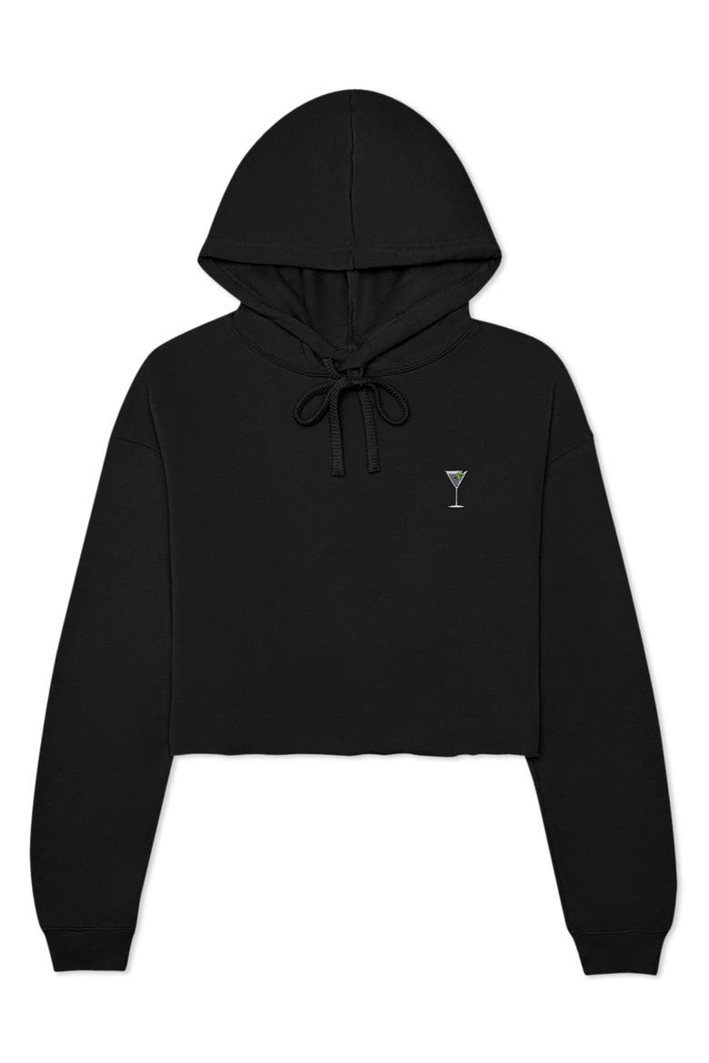 Martini Cropped Hoodie, Main, color, Black