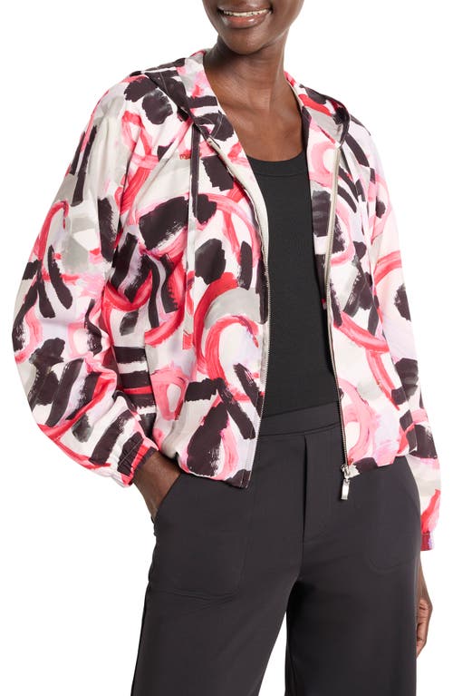 Nz Active By Nic+zoe Graffiti Hooded Windbreaker In Red Multi