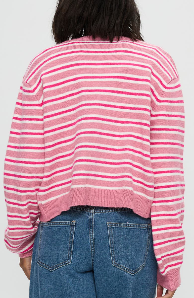 Princess Polly Heavenly Dream Stripe Cardigan, Alternate, color, Pink Stripe