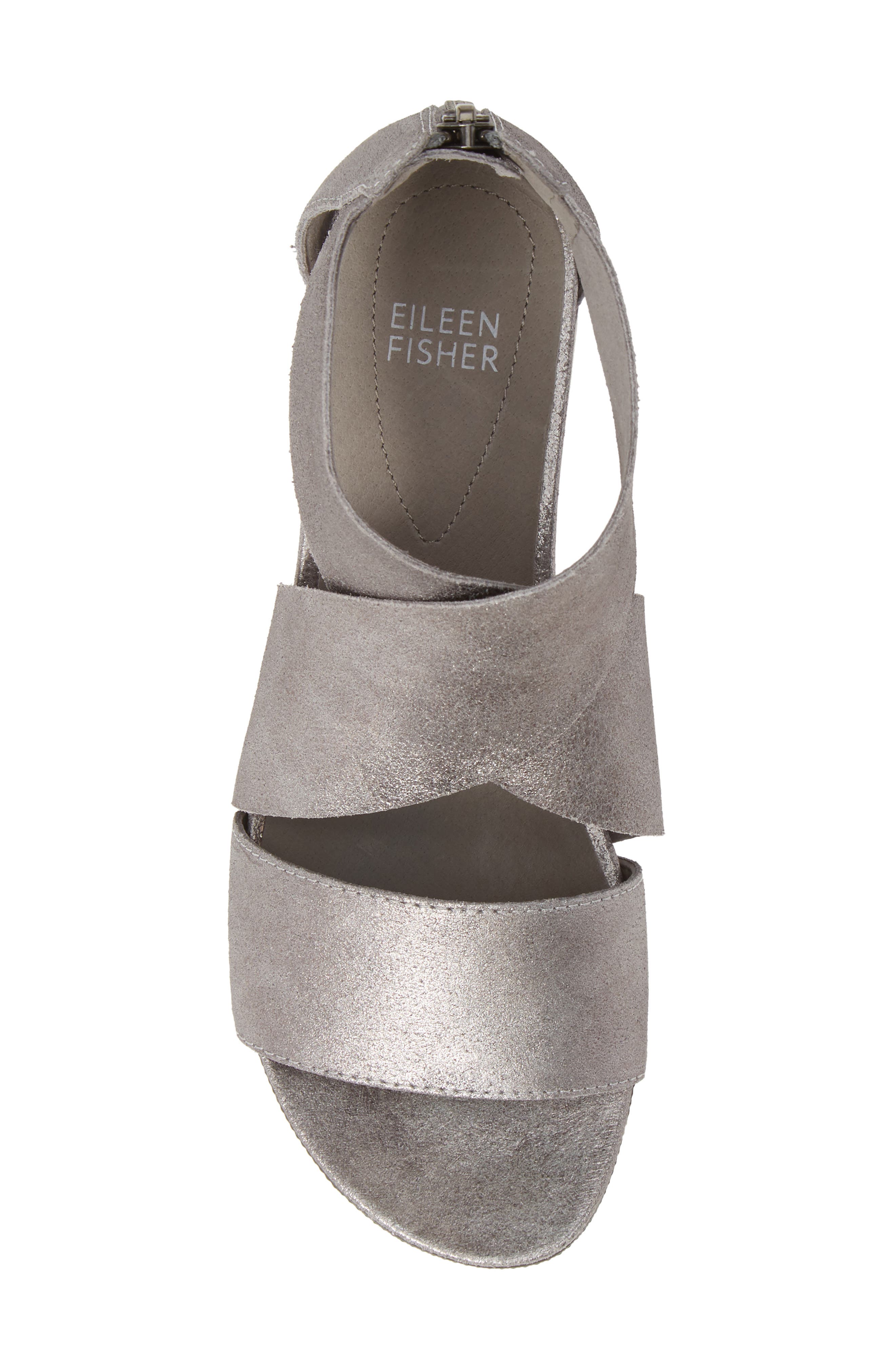 Sport Platform Sandal, Alternate, color, SILVER SUEDE