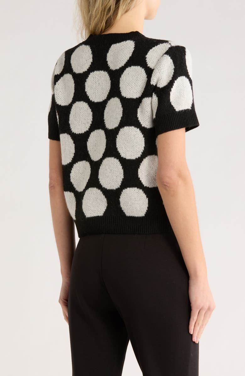 JASON WU Fuzzy Polka Dot Sweater, Alternate, color, Black/ Ivory