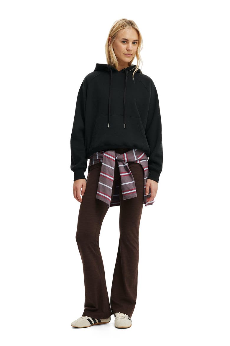 Women's Active Plush Essential Raglan Hoodie, Alternate, color, Black