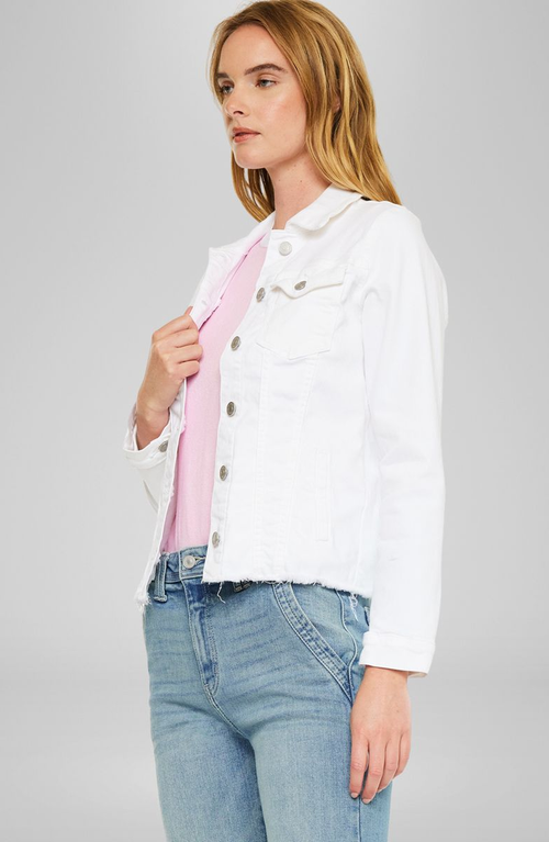 Kancan Jane Denim Jacket In White