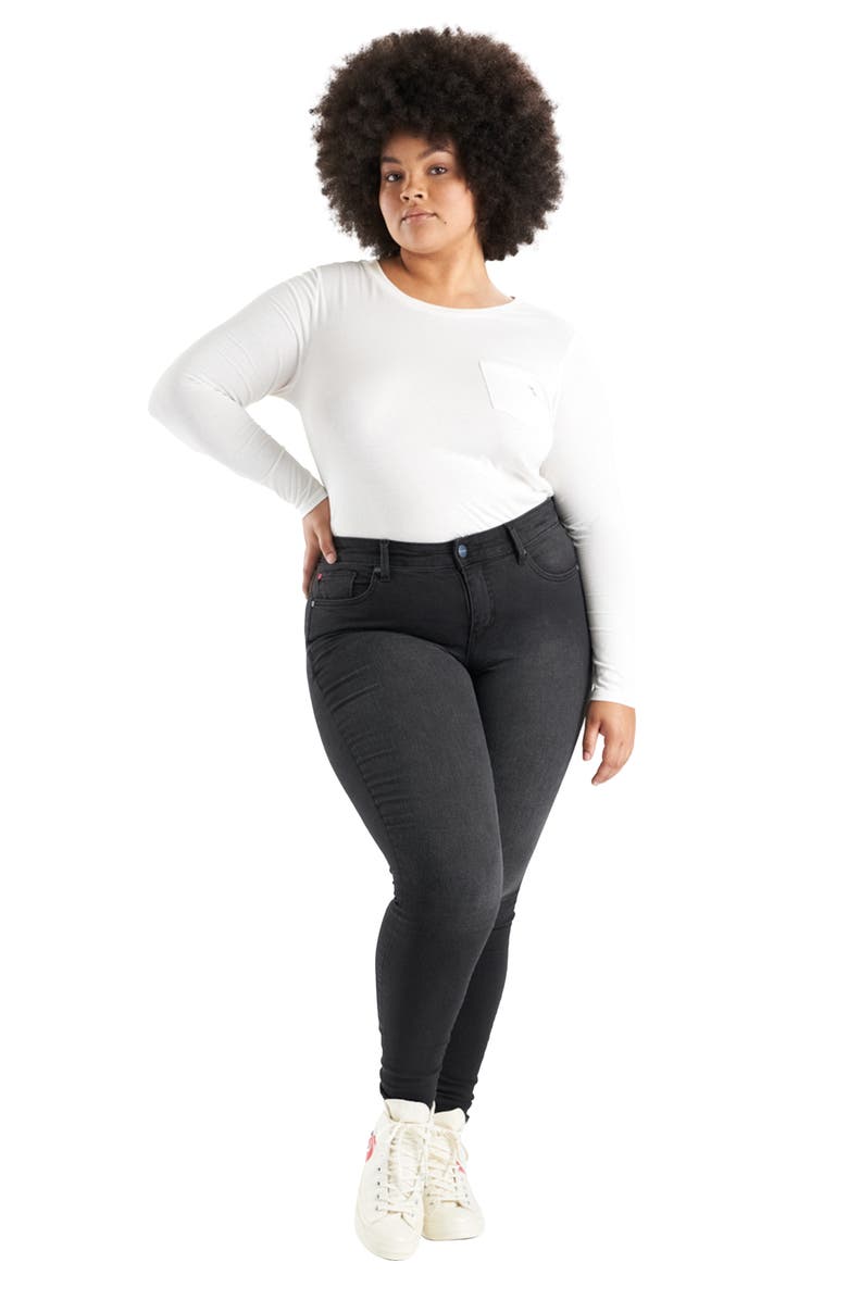 SLINK Jeans Crewneck Long Sleeve Pocket T-Shirt, Alternate, color, White