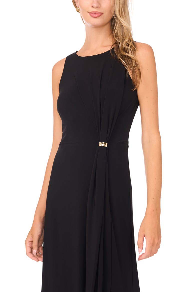Gathered Twist Maxi Dress, Alternate, color, RICH BLACK