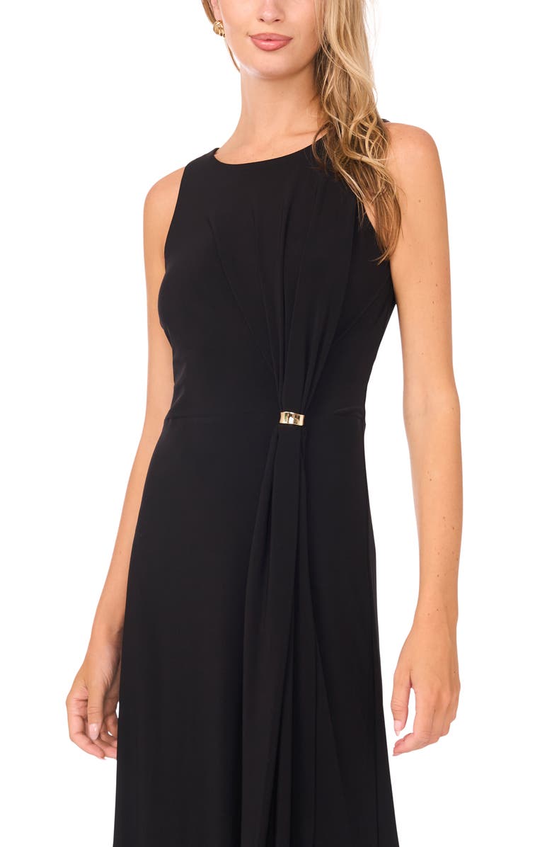 Vince Camuto Gathered Twist Maxi Dress, Alternate, color, Rich Black