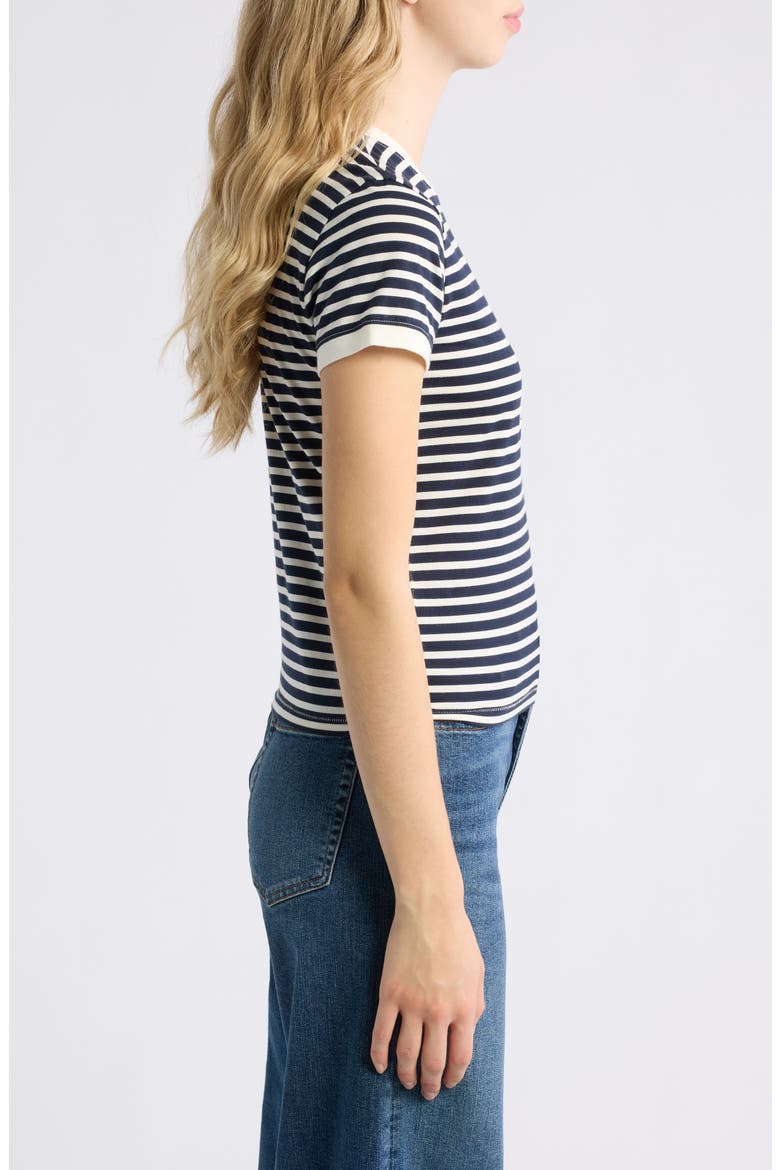 x The Ritz Paris Stripe Logo Graphic Baby Tee, Alternate, color, NAVY MULTI