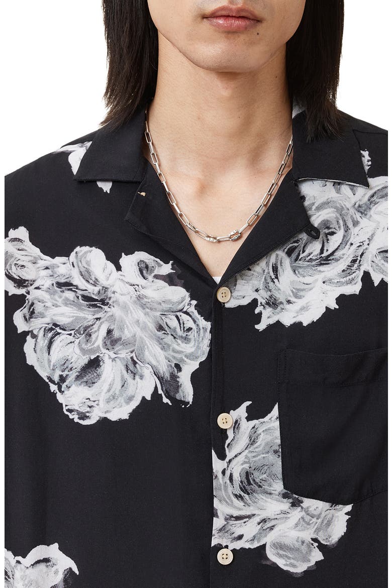 Gallica Short Sleeve Camp Shirt, Alternate, color, BLACK