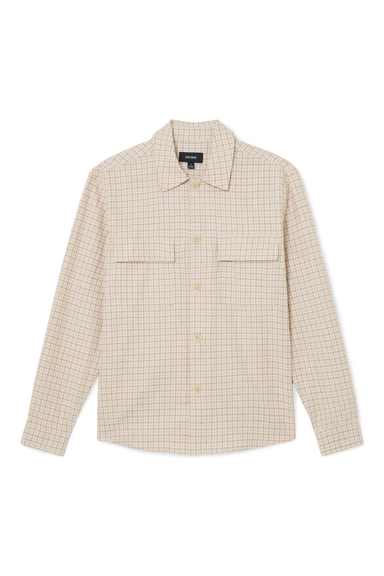 Sever Cotton & Linen Check Overshirt, Alternate, color, OATMEAL