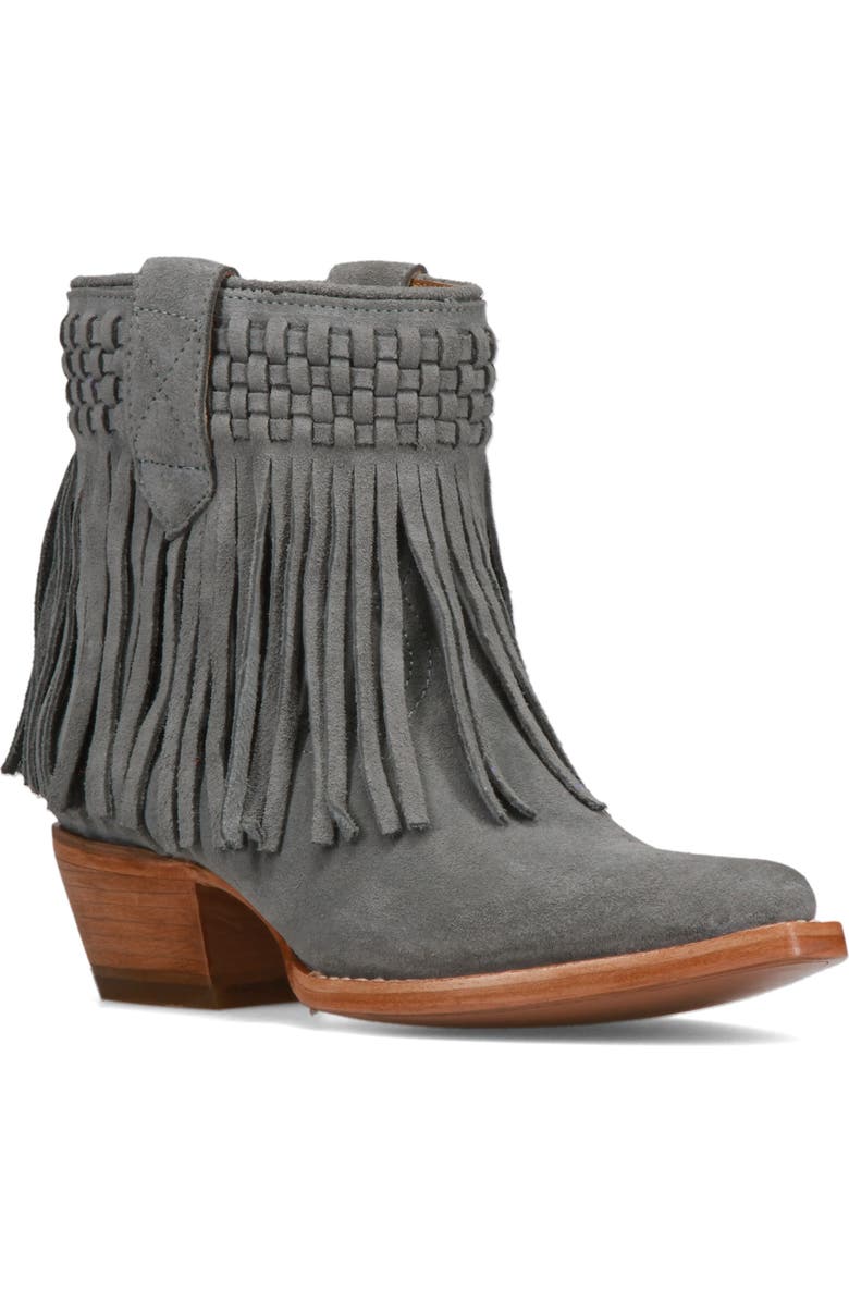 Frye Sacha Fringe Western Bootie, Main, color,
