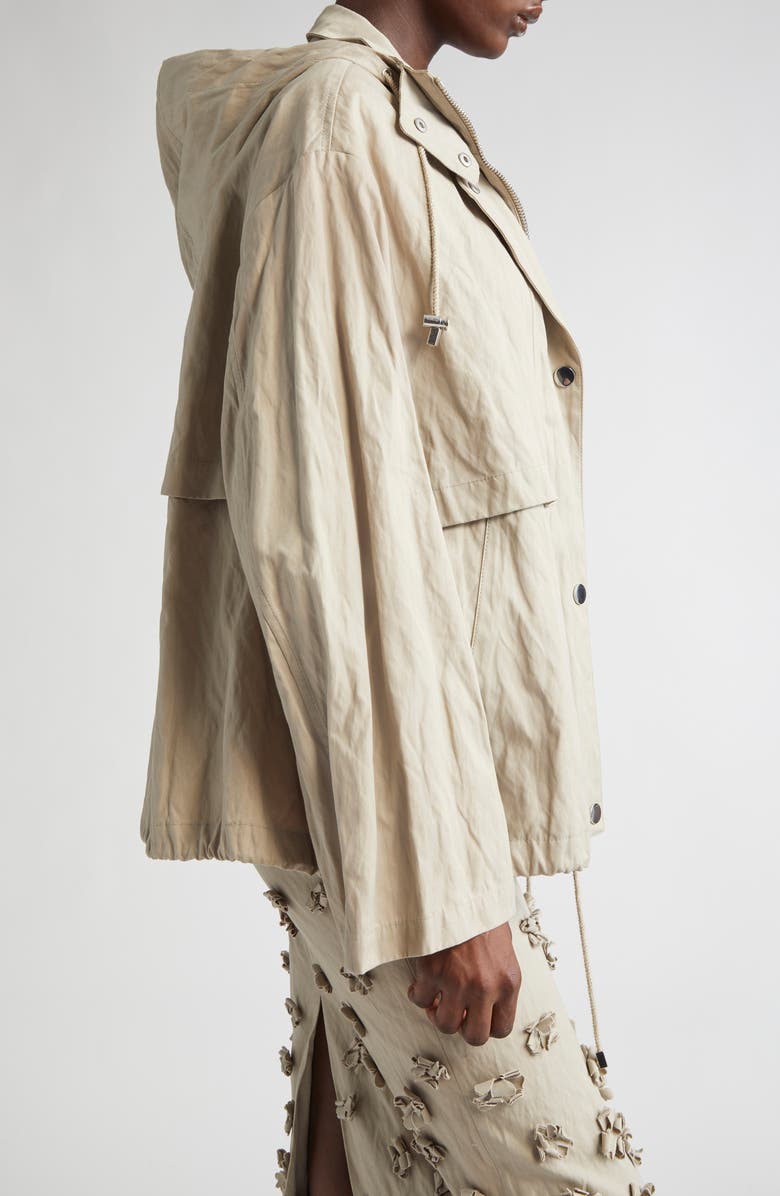 Michael Kors Collection Metallic Gabardine Hooded, Alternate, color, 