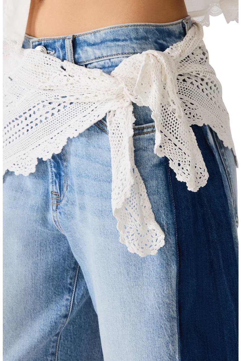 Sutten Two Tone Denim Cutoff Bermuda Shorts, Alternate, color, STORM BLUE