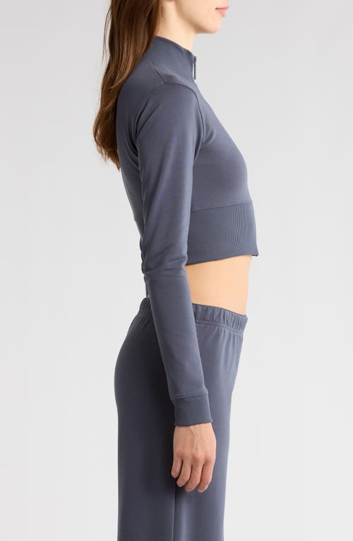 Florence By Mills Crop Stretch Cotton Blend Track Jacket In Grisaille