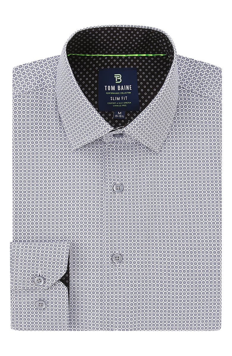TOM BAINE Slim Fit Print Long Sleeve Button-Up Dress Shirt, Alternate, color,
