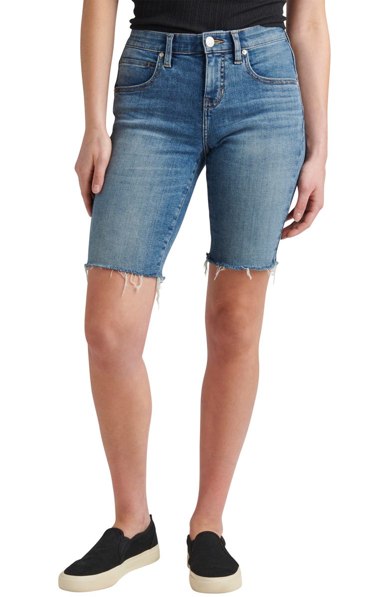 JAG Jeans Cecilia Raw Hem Denim Bermuda Shorts, Main, color, 