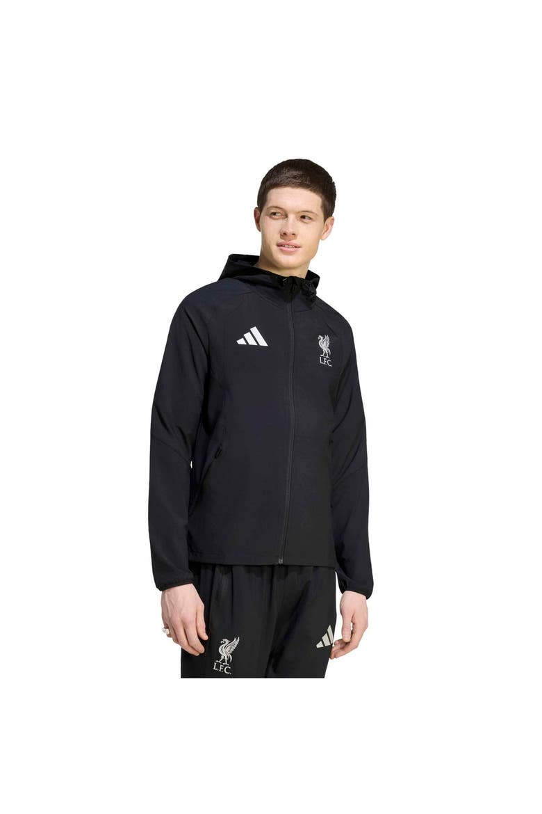Men's adidas  Black Liverpool Tiro Travel Full-Zip Windbreaker, Main, color, Black