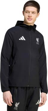 adidas Men's adidas Black Liverpool Tiro Travel Full-Zip Windbreaker