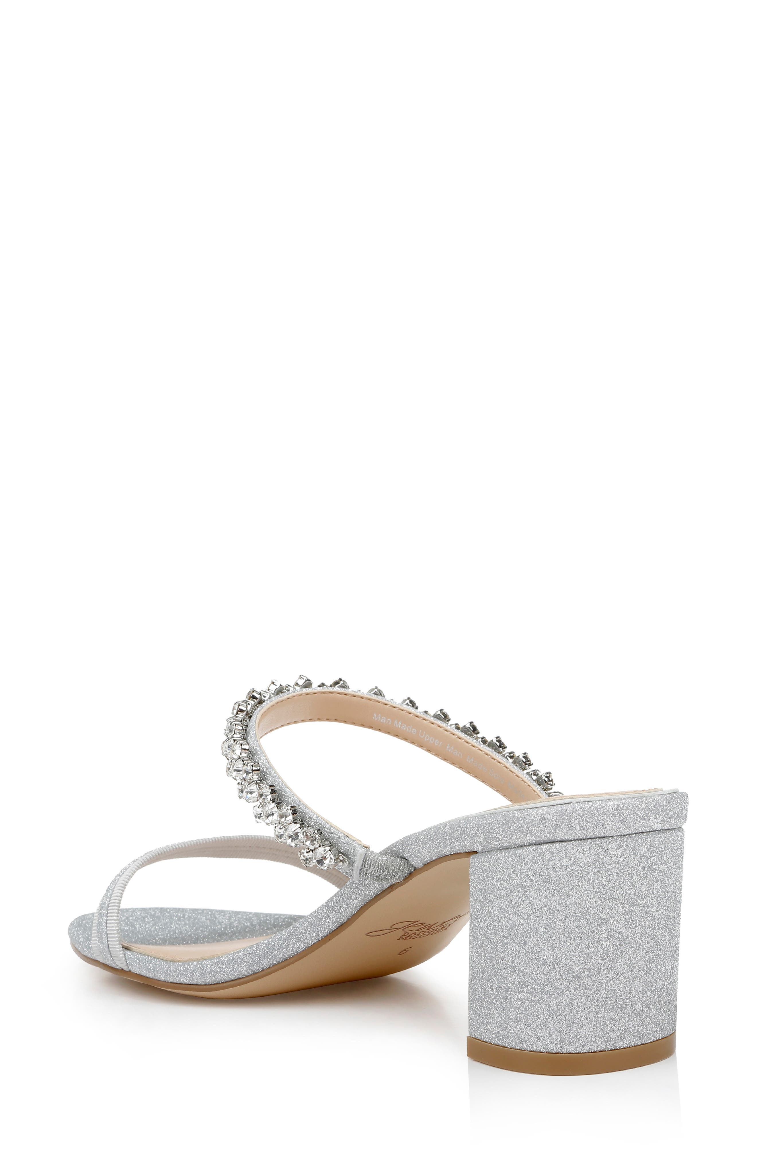 Jewel Badgley Mischka Crystal Embellished Heeled Sandal, Alternate, color, 