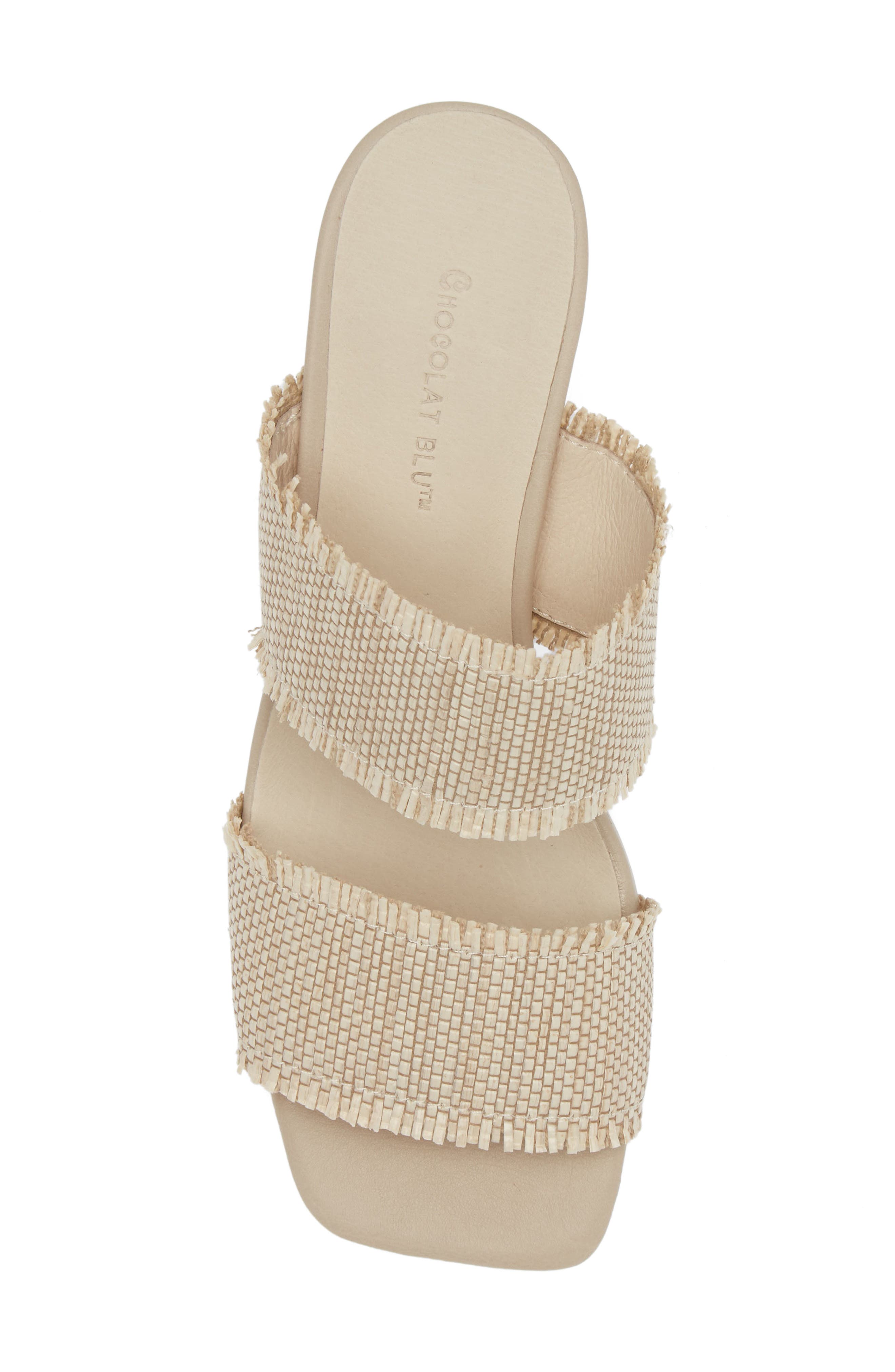 Chocolat Blu Dom Slide Sandal, Alternate, color, Cream Raffia